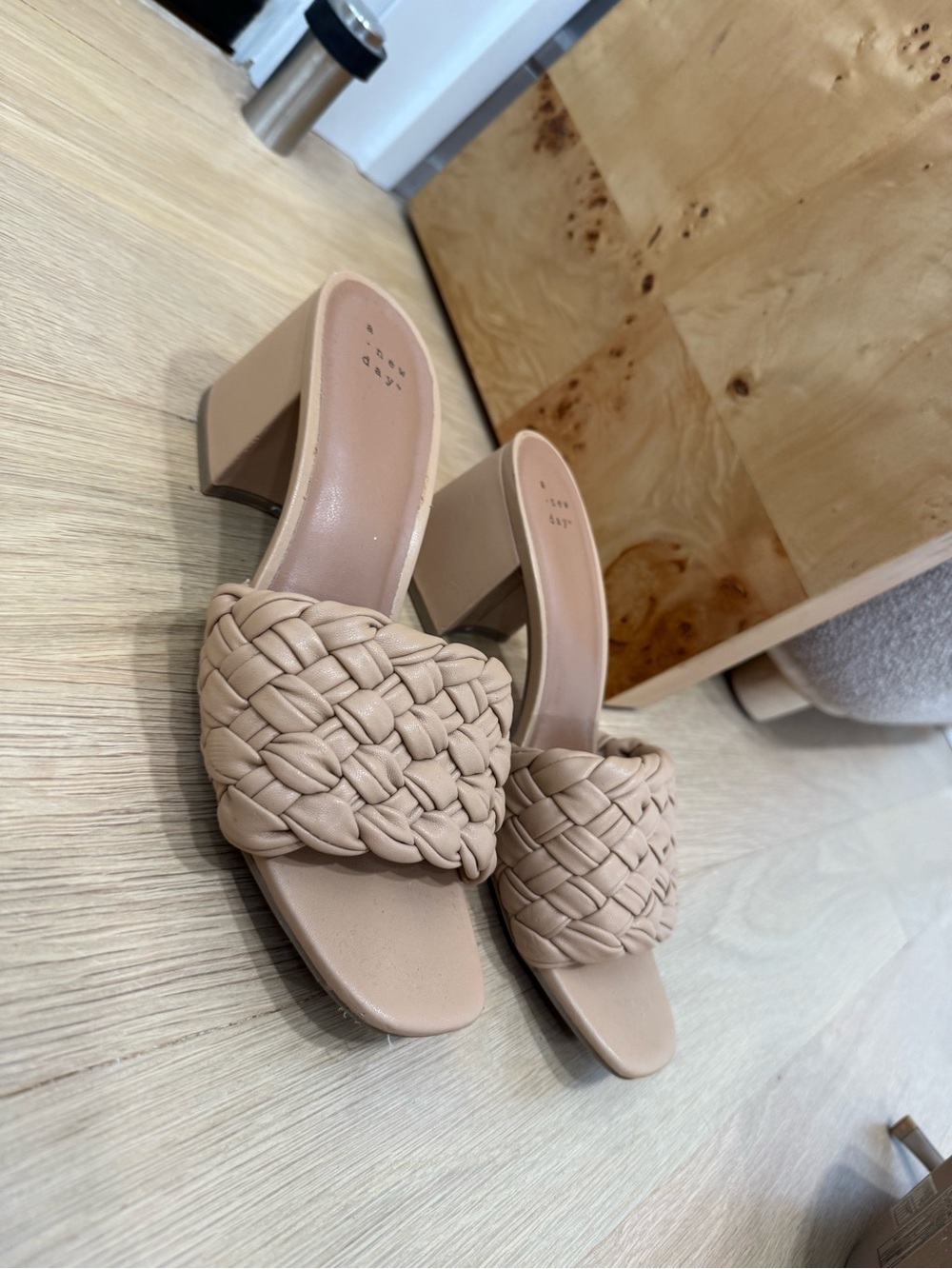 a new day Braided Slide Mules in Beige